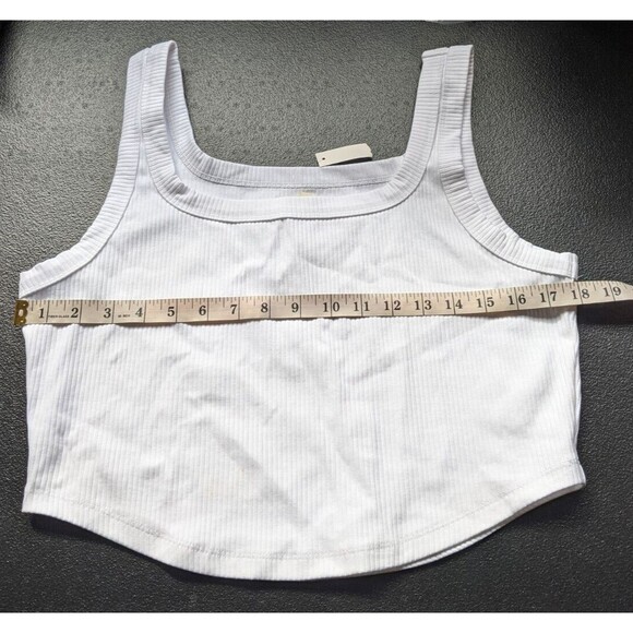 Madewell Cool Sculpt Luma Crop Tank Ribbed in Sleekhold White Size XL - Picture 5 of 11